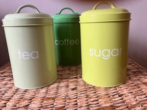 Colorful Metal Tea Coffee Sugar Container Set For Kitchen Storage Decorative Canisters With Lid Stylish Pantry Organizer - Product Image 4