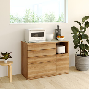 Modern Wood Living Room & Home Office Cabinet <b>with</b> 2 <b>Drawers</b> and 2 Shelves Antique Luxury Design <b>Storage</b> Furniture - Product Image 2