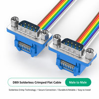Cable plano crimpado personalizado sin soldadura, con conectores macho y hembra para puertos serie DB9, DB15, DB25, DB37