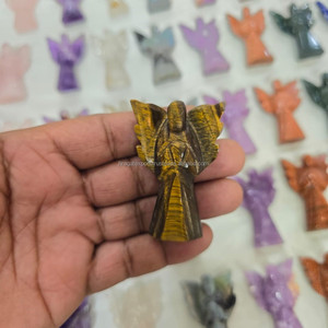 รูปปั้นนางฟ้าสีทองสีน้ำตาลสีแดงสุดหรูสร้างขึ้นจากอินเดียการป้องกันฮวงจุ้ยสำหรับตกแต่งคำชี้แนะความสามัคคีของขวัญคริสต์มาส - Product Image 2