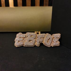 Collar Hip Hop con Colgante de Letra Personalizada con Diamantes Helados, Chapado en Rodio Certificado de Lujo, Chapado en Oro de 18K, Moissanita 925 - Product Image 4