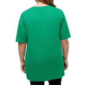 เสื้อยืดคอวีไซส์ใหญ่สำหรับผู้หญิง แบบเรียบสีพื้น สไตล์ลำลองหลวมๆ รับผลิตตามสั่งขายส่ง OEM ODM - Product Image 4