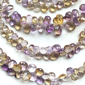 ลูกปัดอะเมทรินทรงหยดน้ำ 1 เส้น พลอยธรรมชาติสำหรับทำเครื่องประดับชั้นดี - Product Image 1