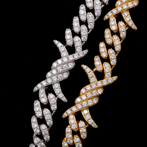 New Trendy Full Iced Barbed Wire Cuban Link Moissanite Diamond Chain Hip Hop Man's <b>Statement</b> Luxury Man's Party Jewelry <b>Necklace</b> - Product Image 4