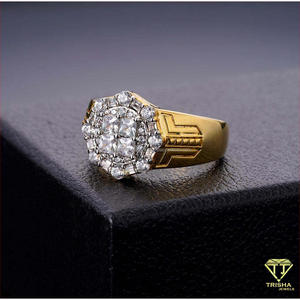 Anillo de Lujo con Diamantes Cultivados en Laboratorio, Plata 925, Diseño Geométrico Lateral, para Compradores Mayoristas - Product Image 3