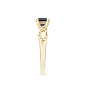 Anillo de Compromiso Minimalista con Diseño de Espiral y Diamante Negro Corte Princesa Natural para Mujer, Oro 10K 14K 18K, Plata 925 935 - Product Image 3
