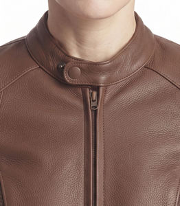 Traje de Motociclismo de Cuero Marrón para Mujer, Manga Larga, Equipo de Protección para Conducir - Product Image 6