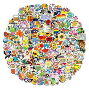 Pegatinas Infantiles Personalizadas con Diseño de Dibujos Animados |   Pegatina Decorativa de Vinilo PVC con Brillo UV, Resistente al Agua, Adhesivo Fuerte, Diseño Lindo, 100 Unidades - Product Image 4