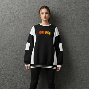 Nuevo Diseño Otoño Invierno Sudaderas Lisas para Mujer, Sudadera Holgada con Cuello Redondo, Sudadera Extra Grande para Mujer, Cómoda y Personalizable - Product Image 1