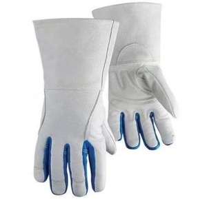 Gants en cuir à paume complète avec caoutchouc taille XL Gants de travail de soudage de construction imperméables d'hiver de protection anti-coupure - Product Image 1