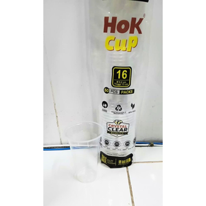 แก้วพลาสติกใส Hok Cup ขนาด 16 ออนซ์ 50 แพ็ค ทรงกลม วัสดุ PS สำหรับเครื่องดื่ม คุณภาพใสเหมือนคริสตัล น้ำหนัก 4.7 กรัม - Product Image 1