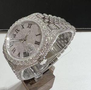 Reloj de Cuarzo con Diamantes Moissanite VVS de Lujo y Alta Calidad, Completamente Cubierto de Piedras, en Acero Inoxidable, Resistente al Agua 10m, Ideal para Fiestas, Bodas y Regalos - Product Image 3