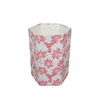 Poubelle décorative ouverte faite à la main en carton PP imprimé au bloc, avec enveloppe en tissu 100 % coton.