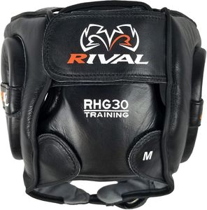 Protège-tête de boxe Rival, demi-masque, en PVC, pour adulte, unisexe, fermeture auto-agrippante, noir uni, visière anti-buée, 26+ aérations - Product Image 3