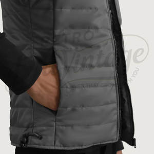 Gilet matelassé en cuir noir de qualité supérieure pour homme, véritable peau de mouton, sans manches, veste d'hiver rembourrée, gilet pour homme - Product Image 6