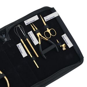 Kit d'outils pour extensions capillaires de salon : Pince à micro-anneaux, Pince à extensions à clipser, Crochet à boucle, Anneau de séparation rapide, Outil à crochet pour cheveux, Mini ciseaux de coupe - Product Image 4