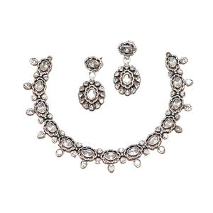 ชุดสร้อยคอและต่างหูห้อยรูปดอกไม้สีเงินสเตอร์ลิง925สำหรับเด็กผู้หญิงเป็นชุดไปงานปาร์ตี้ - Product Image 1