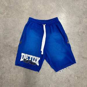 Shorts décontractés pour hommes Detox, couleur violette, avec cordon de serrage, poches et logo imprimé sur le devant, pour la gym et les activités sportives - Product Image 4