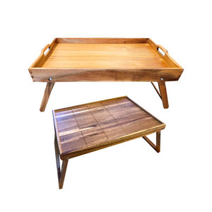 Bandeja de Té de Bambú Hecha a Mano, Plegable, para Servir una Sola Bebida, para Sala de Estar, Cocina, Bandejas de Almacenamiento de Vajilla - Product Image 1