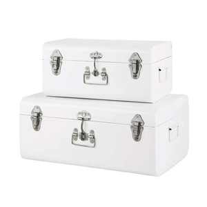 Coffre en métal galvanisé de style post-moderne pour usage domestique, portable et léger, pour vêtements et bijoux, coffre de rangement. - Product Image 2