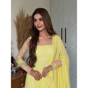 ชุดเดรสยาวแบบ Anarkali ดีไซน์เนอร์ไซส์ XS - Product Image 1