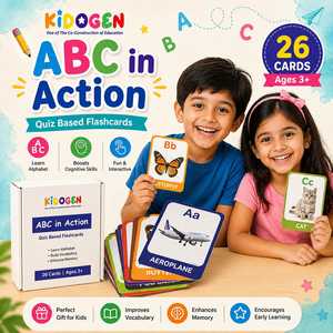 Tarjetas Educativas ABC Kidogen, 26 Piezas, Tarjetas de Aprendizaje del Alfabeto Coloridas para Niños Preescolares de 3 a 6 Años, Papel Laminado de 12x12cm - Product Image 2