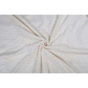 Tissu en Georgette Brodé de Paillettes, Teintable, pour Motif Floral Blanc Cassé, Largeur 44 Pouces, Broderie Fil Doré - TFAB DYE GEO 025 - Product Image 4