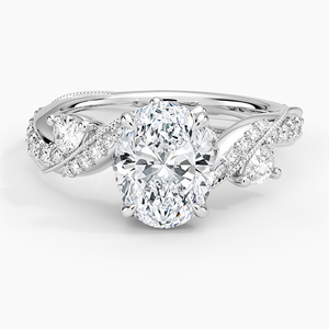 Anillo de Compromiso Solitario BOJ 4 con Corte Ovalado, Plata 925, Corte de Pera, Piedra Lateral con Engaste de Garras, Certificado GRA, 2ct, Color D, VVS1, Aniversario - Product Image 1