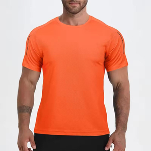 เสื้อยืดเจอร์ซีย์ฮิปฮอปแขนสั้นผู้ชาย สีน้ำเงิน แห้งเร็ว ระบายอากาศได้ดี กันยับ ทรงปกติ คอกลม ผ้าโพลีเอสเตอร์ทอแบบลำลอง - Product Image 4