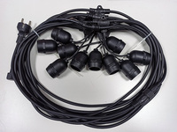 Haute qualité extérieur étanche IP65 220V Filament E27 ampoule lampe douille chaîne lumière caoutchouc câble plat feston harnais éclairage