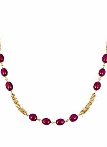 Custom Rhodium Plated <b>Necklace</b> <b>Ruby</b> Red Gemstone Oval Bead Multi Strand Chain Station Collar Fine Women Luxury Bridal Jewelry - Product Image 3