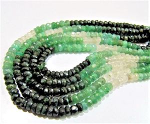 Perles d'émeraude naturelle facettes en forme de rondelle, non traitées, de 4 à 5 mm - Product Image 4