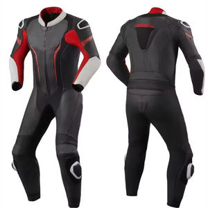 Combinaison en cuir pour motards, nouvelle conception, pour les courses, noir et rouge, qualité supérieure, vêtements de moto pour hommes, fabriquée au Pakistan. - Product Image 1