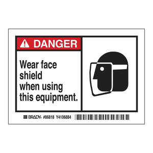 Étiquettes d'avertissement de danger pour écran facial, autocollantes en PVC, 3,5x5 pouces, durables pour équipement industriel - Product Image 1