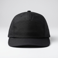 Casquette de camping en nylon noir avec dessous camouflage, visière plate réglable, 5 panneaux, pour sports de plein air, logo personnalisé, streetwear, couvre-chef