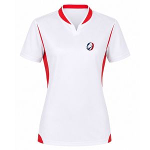 White Red Women Rugby Jersey Short Sleeve Sports Uniform Team <b>Shirt</b> Rugby Match Wear Training Apparel Athletic Clothing - Product Image 1