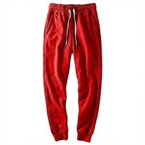 Pantalon de survêtement léger en coton bleu foncé pour homme, taille élastique avec cordon de serrage, poches latérales, tricoté, écologique, séchage rapide, idéal pour l'automne - Product Image 2