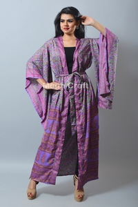 100% Silk Japanese Style <b>Kimono</b> Robe Comfortable Floral Printed Wide Sleeve <b>Women's</b> <b>Kimono</b> Casual Long <b>Women</b> Robes - Product Image 4
