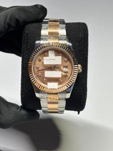 New Stainless Steel <b>Watch</b> for Professional Wear Smart Brown Dial Diamond Quartz <b>Watches</b> from Indian Supplier - Product Image 1