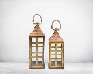 Lanterne suspendue en bois classique de luxe, écologique, faite à la main, imprimée en typographie, décorative pour la maison, les hôtels, les restaurants - Product Image 1