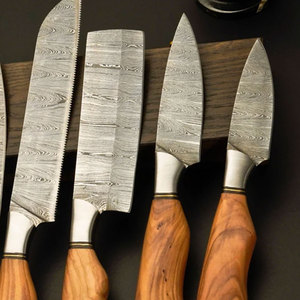 Ensemble de couteaux de cuisine en acier Damas, collection complète d'outils de cuisine pour hacher, trancher, couper en dés, préparer les légumes, la viande, les fruits - Product Image 3