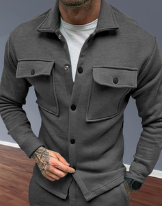 <b>Men's</b> Workwear <b>Jacket</b> Solid Color Winter Fleece Lined Breathable Anti-Bacterial Outerwear Long Sleeve Casual <b>Jacket</b> - Product Image 6