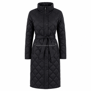 Women Long Puffer <b>Jacket</b> <b>Winter</b> Quilted Belted Coat Lightweight Warm Insulated Parka Windproof OEM Wholesale Manufacturer - Product Image 1