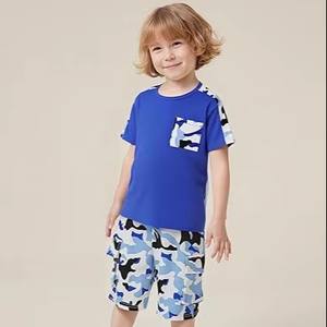 Conjunto de Camiseta y Pantalones Cortos de Verano para Hombre, Tejido de Rizo Informal, Secado Rápido, Transpirable, Algodón/Poliéster, Colores Personalizados, Talla Personalizada - Product Image 1