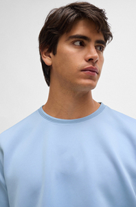 Camiseta de Jersey de Algodón Azul Claro Extra Grande para Hombre, Manga Corta, Cuello Redondo, Corte Informal, Color Sólido, Tejido Transpirable - Product Image 3