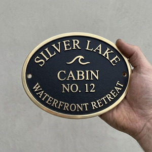 Personalized Brass <b>Plaque</b> Custom Metal House Sign Heritage Property Entrance Nameplate Bespoke Address Marker <b>Engraved</b> Door Sign - Product Image 2
