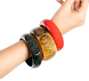 Conjunto de brazaletes de resina de estilo elegante, pulsera de moda para mujer, regalo, joyería apilable, brazaletes multicolor, joyería de regalo para mujer - Product Image 4