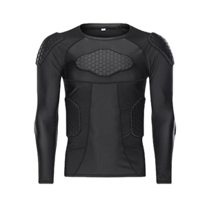 Football Protective Compression Shirt <b>Padded</b> Chest Rib Guard Base Layer Performance Training Top compression Shirts - Product Image 6