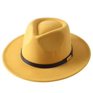 Sombrero Panamá de ala ancha estilo retro para mujer, con hebilla de cinturón, sombrero Fedora de lana, fabricante de primera calidad en Pakistán. - Product Image 5