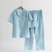 Conjunto de Pijama de Lujo de 3 Piezas de Satén con Estampado Frontal Tejido Personalizado para Primavera, Verano y Otoño, de Tiro Medio y Manga Corta, Venta al por Mayor